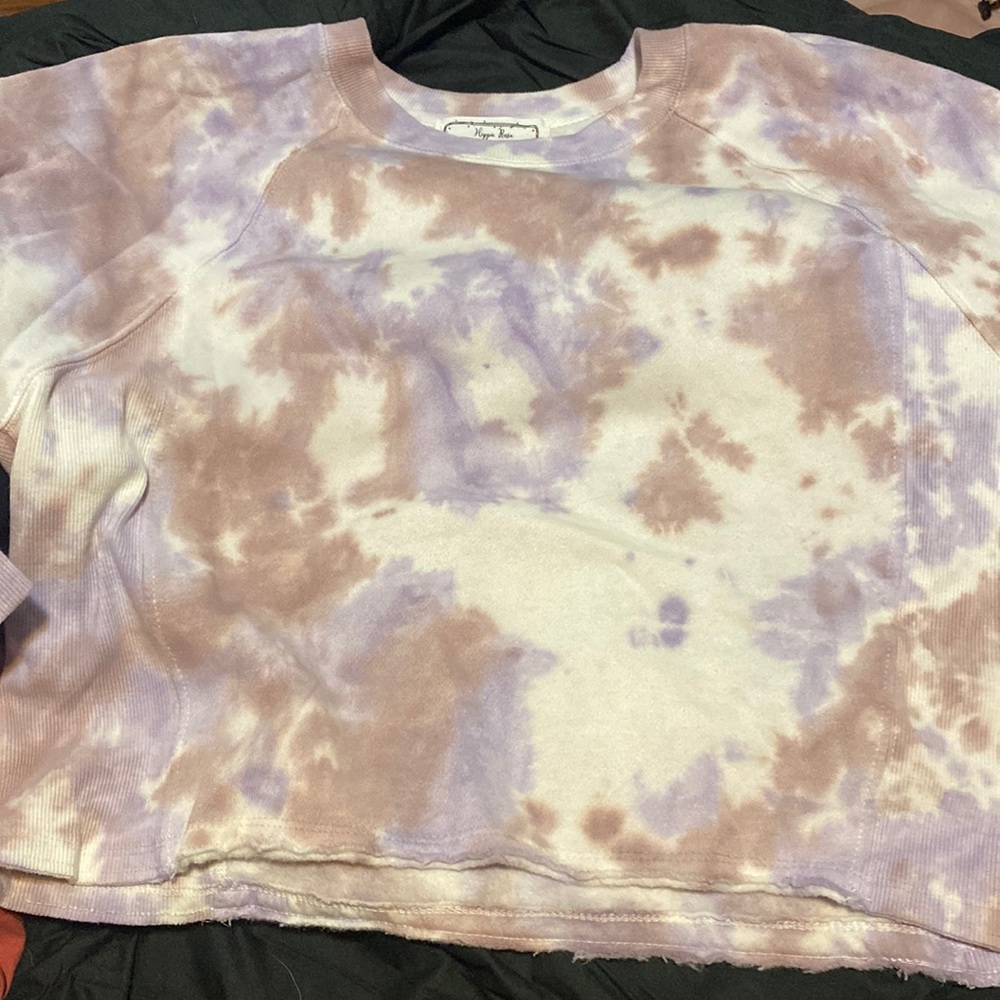 Cute tie dye cropped crew neck